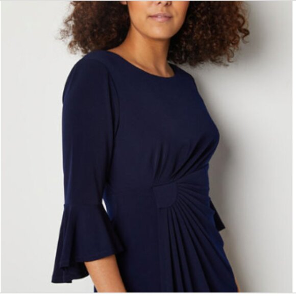 Connected Petite Side-Tab Sheath Dress - Navy - Picture 2 of 2